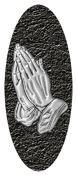428 DA18 516 Bk SL Praying Hands Black Silver